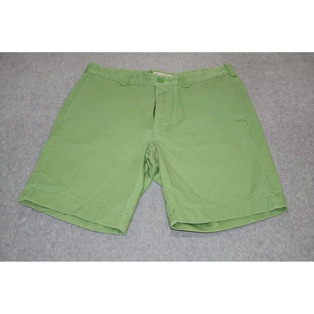 J Crew Chino Shorts Men 32 Green Stanton 9 Inch Inseam Cotton Casual Preppy